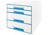 LEITZ® Schubladenbox WOW CUBE 5213, 4 Schübe, DIN A4, Polystyrol, blau