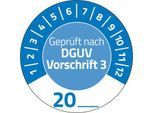Avery Zweckform 7909 Prüfplaketten „DGUV Vorschrift 3“ 20__ zum Selbereintragen, extrem robust, Ø 30 mm, 80 Stück/10 Bogen, Vinylfolie, blau