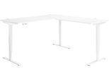 Winkelschreibtisch AERO FLEX, elektrisch höhenverstellbar, 90° Winkel, T-Fuß, B 2000 x T 2000 mm, weiß/weiß + Memorypanel