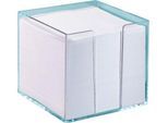 Zettelbox, inkl. 700 Notizzettel, transparent, 95x95x95 mm, Blattfarbe weiß
