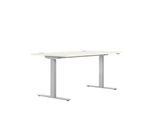 Schreibtisch ERGO DRIVE ED 470, elektrisch höhenverstellbar, Rechteck, T-Fuß, B 1600 x T 800 x H 692-1147 mm, weiß/lichtgrau