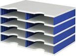 styro® Sortierstation styrodoc Standard, DIN C4, 4 Etagen/2-reihig/8 Fächer, grau/blau