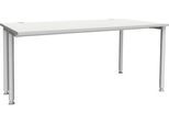 Schäfer Shop Genius Schreibtisch MODENA FLEX, Breite 1600 mm, einseitig verkürzt, lichtgrau