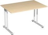Schreibtisch PALENQUE, C-Fuß, Rechteck, B 1200 x T 800 x H 720 mm, Ahorn