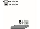 Wannenboden Standard für asecos Sicherheitsschränke V-MOVE-90, Stahlblech, lichtgrau, B 319 x T 719 x H 28 mm, 6 l, bis 50 kg