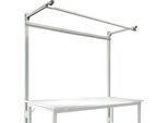 Aufbauportal m. Ausleger, Grundtisch STANDARD Arbeitstisch/Werkbank UNIVERSAL/PROFI, 1750 mm, lichtgrau