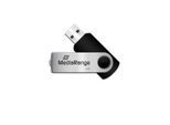 USB Stick MediaRange Serie MR, 4 GB, USB 2.0, Drehkappengehäuse, B 11 x T 11 x H 56 mm, schwarz-silber