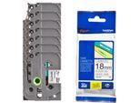 Sparset Schriftbandkassetten Brother TZe-241, selbstklebend, L 8 m x B 18 mm, weiß/schwarz, 6 + 1 GRATIS