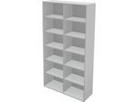 Schäfer Shop Genius Regal TETRIS WALL, 6 Ordnerhöhen, B 1200 x T 420 x H 2250 mm, lichtgrau
