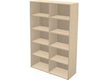 Schäfer Shop Genius Regal TETRIS WALL, 5 Ordnerhöhen, B 1200 x T 420 x H 1880 mm, Ahorn-Dekor