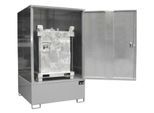 Gefahrstoffschrank BAUER GS-4, Stahlblech, unterfahrbar, für 1 x 1000 l IBC, B 1475 x T 1460 x H 2410 mm, grau