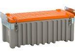Transport- und Pritschenbox CEMO CEMbox 250, Polyethylen, 250 l, L 1240 x B 600 x H 570 mm, stapelbar, kranbar, grau/orange