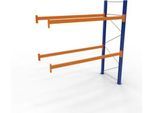 SSI Schäfer Palettenregal, Anbauregal, B 2786 x T 1100 x H 5000 mm, 4 Ebenen, Palettengewicht bis 1000 kg, Feldlast 9000 kg, blau/orange