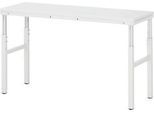 Rau Basistisch Serie E, manuell höhenverstellbar, 22 mm Spanplatte mit Melaminbelag, bis 450 kg, B 1800 x T 700 x H 650-1000 mm, lichtgrau