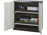 Chemikalienschrank Asecos CS-CLASSIC, Flügeltür, 2 Auszugswannen, 1055x520x1105 mm, lichtgrau