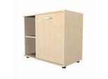 Schäfer Shop Select Sideboard, mit Drehtür, abschließbar, Spanplatte, B 800 x T 420 x H 663 mm, rechts anstellbar, Ahorn