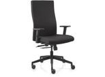 Dauphin Bürostuhl STRIKE plus comfort, mit Armlehnen, Synchronmechanik, Flachsitz, schwarz/schwarz