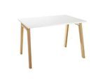 Schäfer Shop Select Schreibtisch Start Off Wood, Rechteck, A-Fuß, B 1200 x T 800 x H 735 mm, weiß/Holzoptik