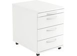 Rollcontainer TARA, 3 Schübe, Utensilienauszug, B 428 x T 580 x H 590 mm, weiß