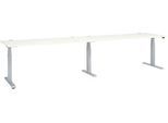 Schäfer Shop Select Schreibtisch ERGO-T 2.0 Big, elektr. höhenverstellbar, Rechteck, T-Fuß, B 3600 x T 800 x H 640-1300 mm, weiß/weißalu