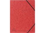 Exacompta Eckspannmappe, DIN A4, mit Gummizug, beschriftbar, Colorspan-Karton, 355 g/m², rot