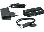MediaRange USB 3.0-Hub, 4-fach, schaltbar