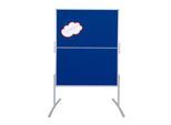 Franken Moderationstafel PRO, klappbar, beidseitig verwendbar, B 1200 x H 1500 mm, Filz, blau, MT880303