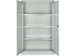 Schäfer Shop Select Materialschrank MSI 16409, B 950 x T 400 x H 1535 mm, 3 Böden, Stahl, lichtgrau RAL 7035