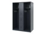 Feuerwehrspind C+P Evolo Maxi, 4 Abteile für 2 Personen, ohne Helmhalter, Bodengleiter, B 1300 x T 600 x H 1850 mm, RAL 7016 Anthrazitgrau