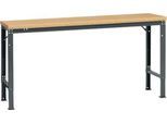 Manuflex Grundtisch UNIVERSAL Spezial, 1750 x 800 mm, Multiplex natur, anthrazit