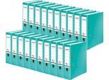 FALKEN Recycolor Ordner, DIN A4, Rückenbreite 80 mm, 20 Stück, türkis