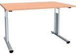 Schreibtisch ALICANTE, C-Fuß, Rechteck, B 1200 x T 800 x H 680-820 mm, Buche-Dekor