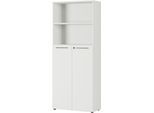 Aktenschrank Agenda, 5 OH, B 800 x H 1970 x T 400 mm, 2 offene Fächer, abschließbar, lichtgrau