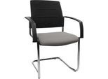 Schäfer Shop Select Freischwinger SSI Proline Visit S2, ergonomisch, Armlehnen, stapelbar bis 4 Stück, B 480 x T 480 x H 480 mm, grau/schwarz