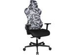 Topstar Bürostuhl Sitness RS Sport Camouflage, mit Armlehnen, 3D-Synchronmechanik, Muldensitz, Kopfstütze, grauweiß/schwarz
