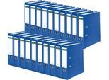 Schäfer Shop Select Ordner, DIN A4, Rückenbreite 80 mm, 20 Stück, Polypropylen und Recyclingpapier, blau