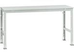Manuflex Grundtisch UNIVERSAL Standard, Tischplatte Kunststoff, 1750x800, lichtgrau