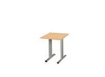 Schäfer Shop Select Besprechungstisch Planova Basic, Quadrat, T-Fuß, B 800 x T 800 x H 717 mm, Buche/weißaluminium RAL 9006