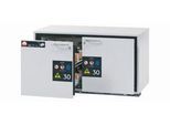 Sicherheitsunterbauschrank Typ 30 asecos UB-S-30, 2 Schubladen, Front Lichtgrau, B 1102 x T 574 x H 600 mm