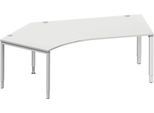 Schäfer Shop Genius Winkelschreibtisch MODENA FLEX 135°, Ansatz links, B 2165 mm, lichtgrau