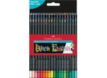 Buntstifte Faber-Castell Black Edition, schwarzes Holz, Dreikantform, farbsortiert, 36er Etui