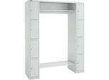 Schäfer Shop Select Schließfachgarderobe, mit Hutablage & Kleiderstange, 2 x 4 Fächer, B 1735 x T 500 x H 1950 mm, lichtgrau/lichtgrau
