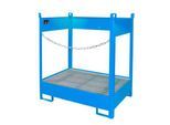 Fass-Stapelpalette Bauer FSP-2, seitlich offen, für 2 x 200 l Fass, blau