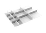 Schubladeneinsatz Treston, 3 Unterteiler & 10 Mittelplatten, B 900 mm, für Serie 90 mit H 150/250 mm