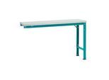 Manuflex Ansatztisch UNIVERSAL Spezial, 1500 x 800 mm, Melamin lichtgrau, wasserblau