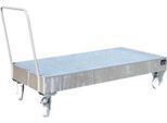Stahl-Auffangwanne mit Rollen + Griff, 1800 x 800 mm, verzinkt