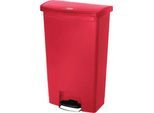 Rubbermaid Tretabfalleimer Slim Jim Step-On, L 500 x B 311 x H 803 mm, 68 l, Kunststoff, rot