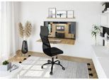 Wandschreibtisch, ideal für das Home Office, ausklappbare Tischplatte, umfangreiche Innenausstattung, B 1200 x T 260 x H 650 mm, graphit/Asteiche