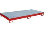 Bauer Regalwanne RW-GR 2700-1 PE, mit PE-Einsatz und Gitterrost, L 2665 x B 1315 x H 210 mm, lackiert, feuerrot RAL 3000