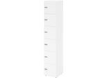Schliessfachschrank 6OH Weiss,6xZS